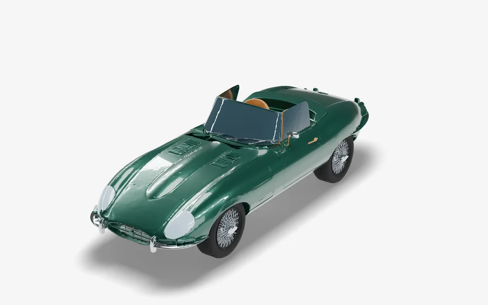 Jaguar E-Type Roadster 3D rendering from Skyfall’s SKY-001 showcase